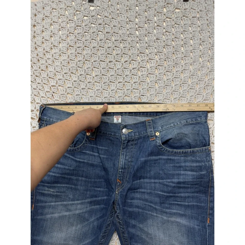 True Religion World Tour Men's Jeans Tag 42 Fits W44 L34 Blue Denim Straight Leg